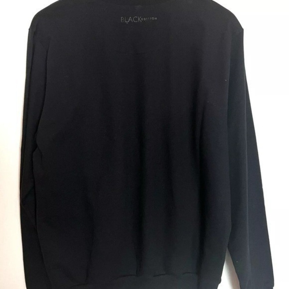 Canali Black Edition Mens Cotton Sweatshirt Graphic Patch Black Size 48 Italy - Picture 2 of 4